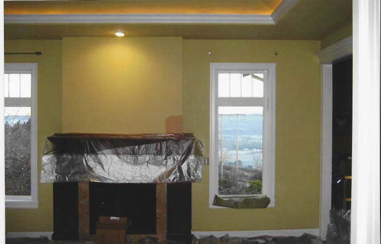 Interior painting preparation for house in puyallup